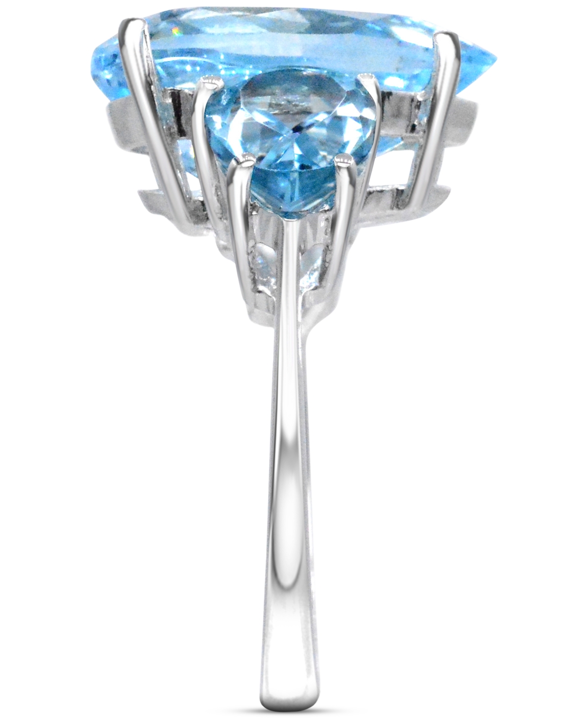 Macy's Sky Blue Topaz Multi-pear Shape Statement Ring (9-1/2 Ct. T.w.) In Sterling Silver In Sky Blue Topaz