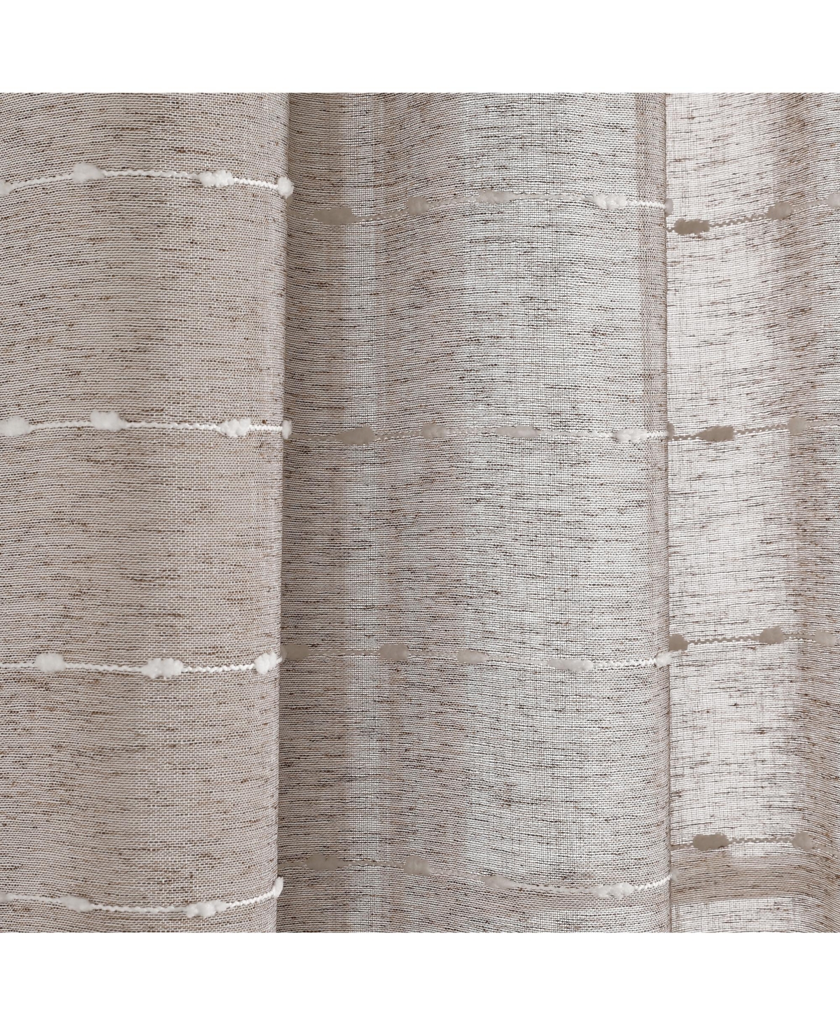 Lush Decor Farmhouse Textured Grommet Sheer Window Curtain Panels