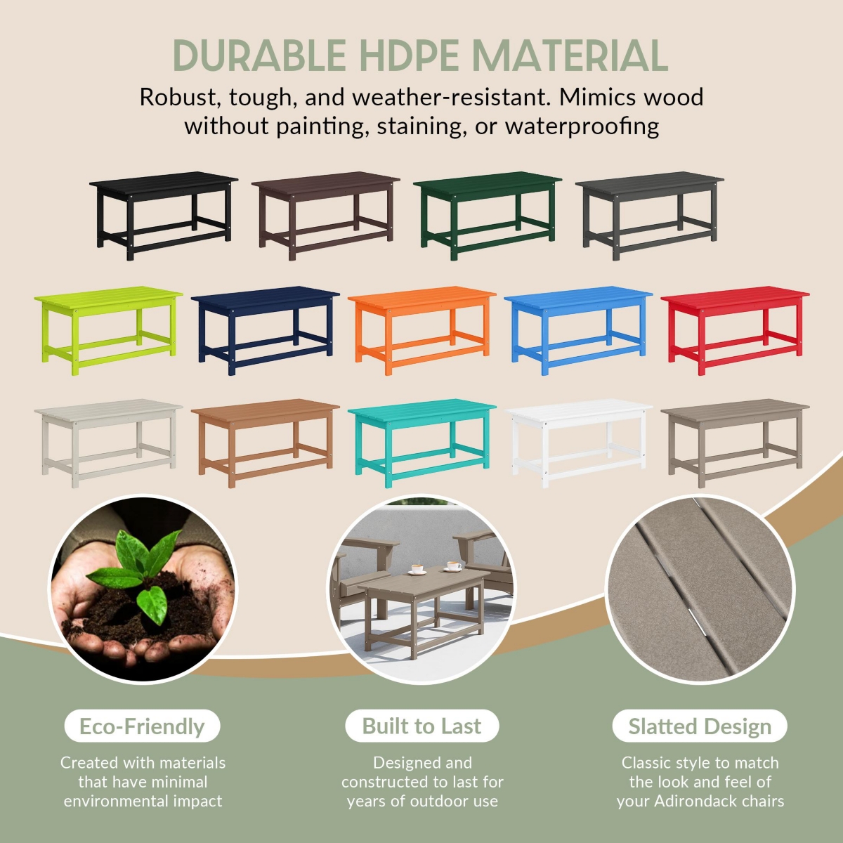 WestinTrends Outdoor Patio Classic Adirondack Coffee Table