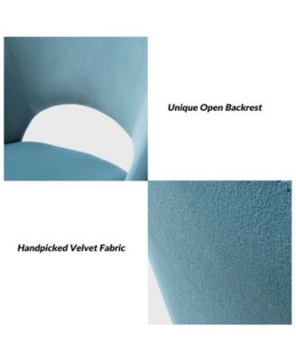 Modern Velvet Office Chair with Adjustable Swivel for Study Vanity