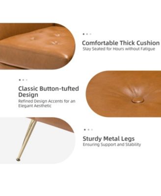 Modern Faux Leather Accent Chair for Living Room Bedroom