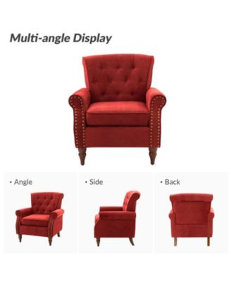 Nivison Modern Small Accent Chair with Nailhead Trim Space Saving