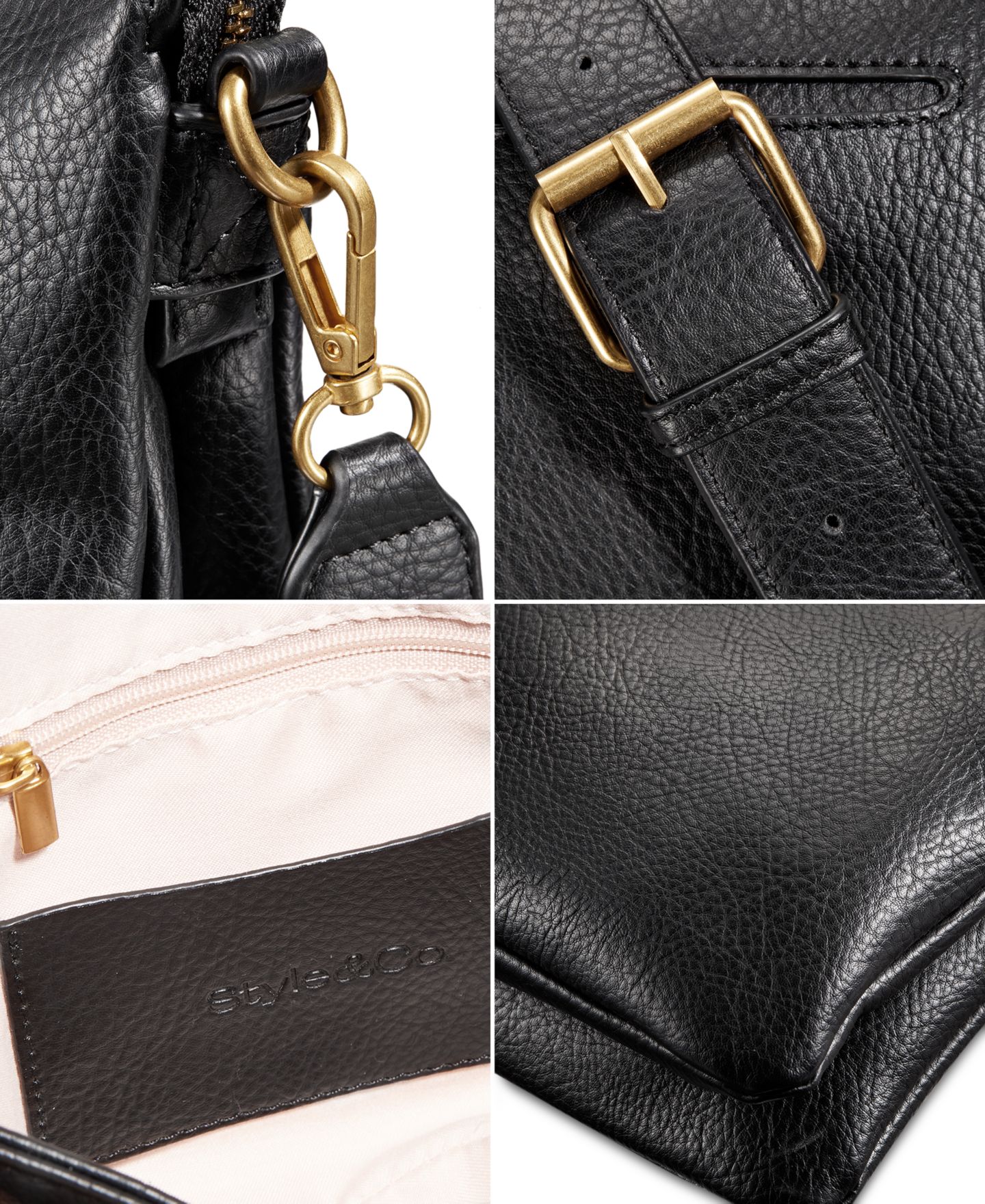 Женская сумка Style & Co Double Compartment Crossbody, цвет: Чёрный — фото 6