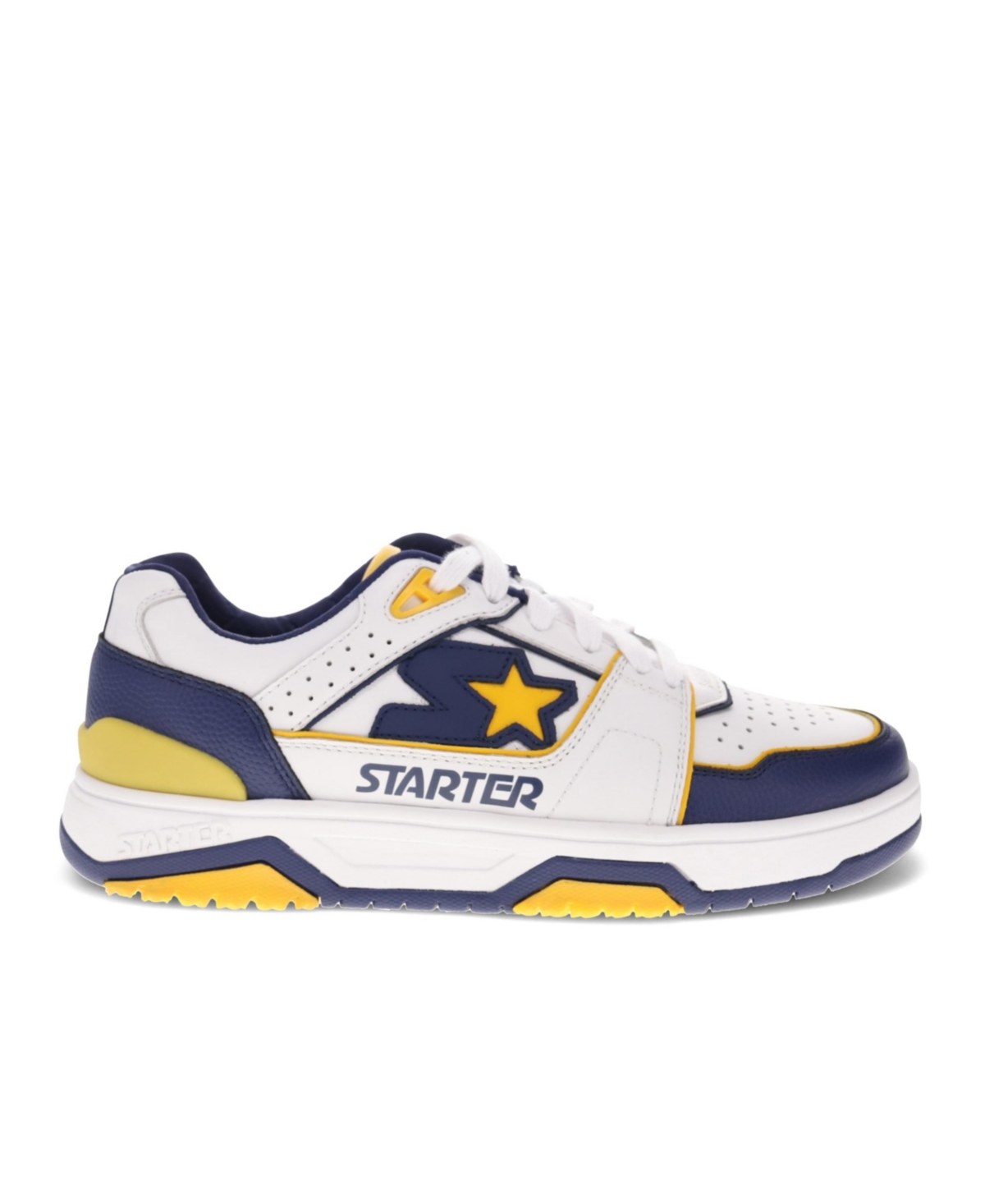 Starter Men's Fastbreak Ty Mopking Gold Bells Sneaker In White-navy-yellow