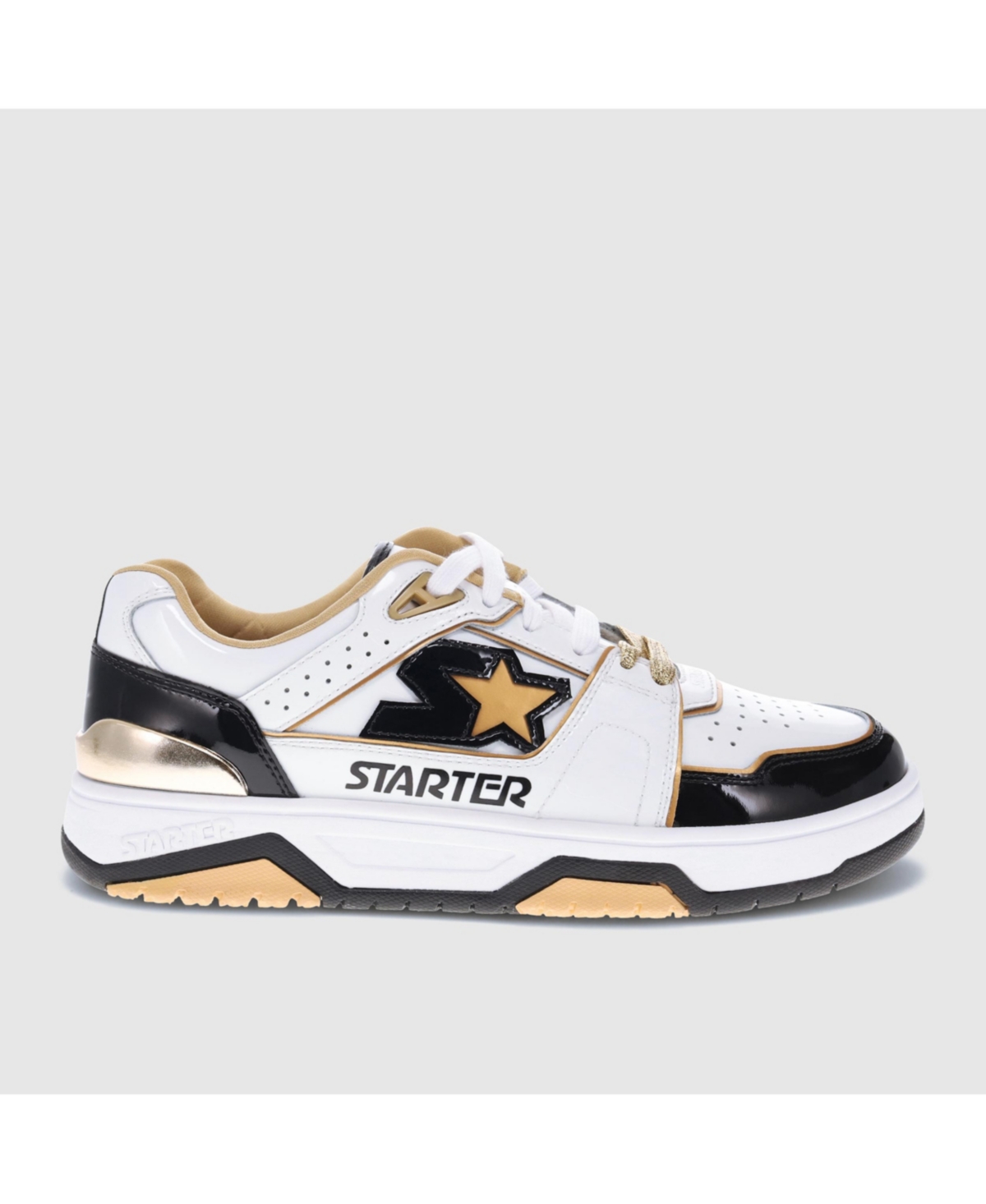 Shop Starter Men's Fastbreak Ty Mopking Gold Bells Sneaker In White-navy-yellow