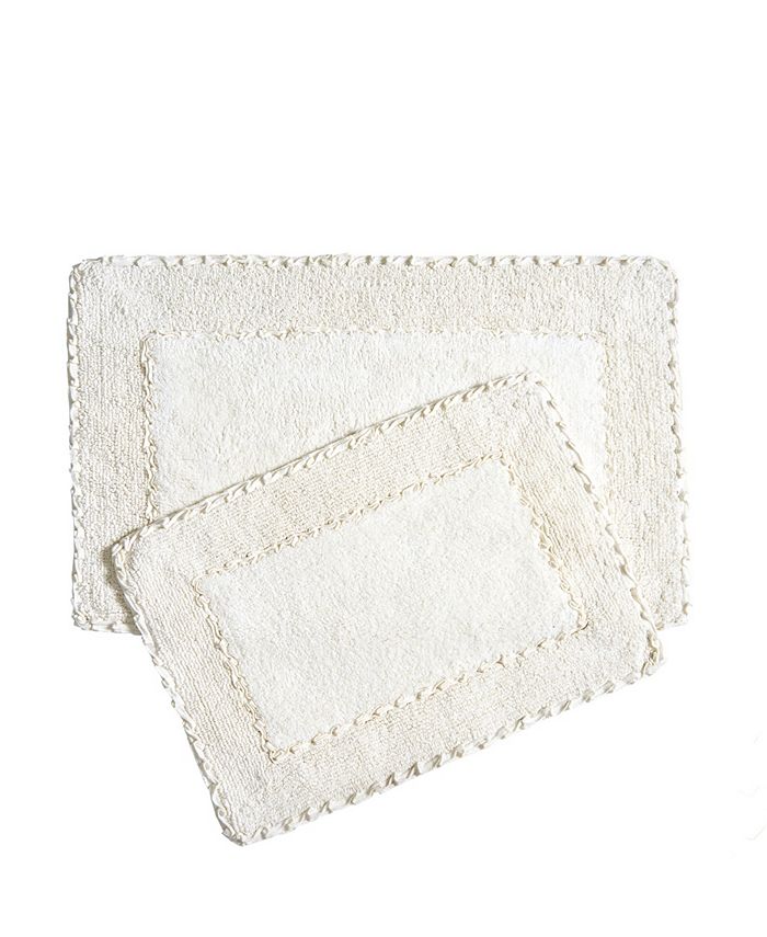 Laura Ashley Ruffle Cotton Bath Rugs, 2 Piece Set - Macy's