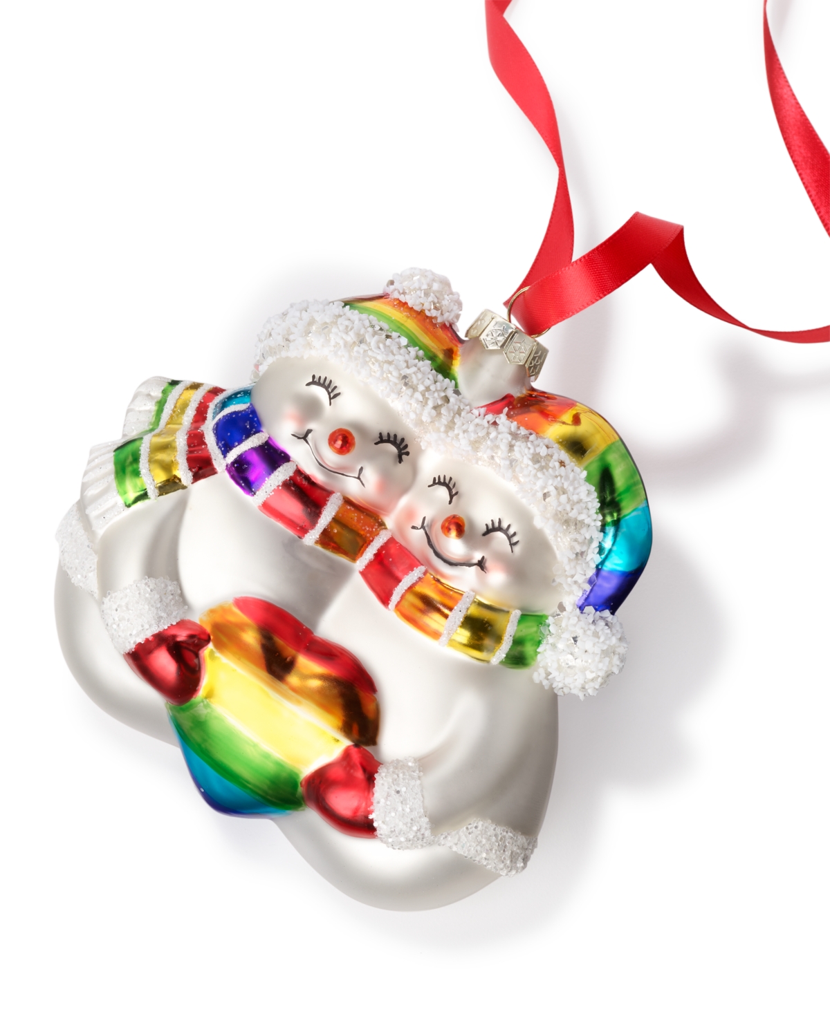 Holiday Lane Love is Love Rainbow Snowman Couple Ornament, Exclusively at Macy's