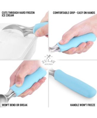 Heavy Duty Ice Cream Scoop - Stainless Steel Ice Cream Scooper With Non-Slip Rubber Grip