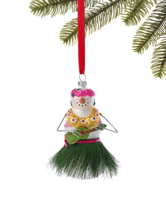 Holiday Lane - Hawaii Snowman in a Hula Skirt Ornament