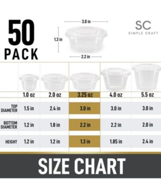 50 Pack Clear Jello Shot Cups with Lids - Disposable Condiment Cups