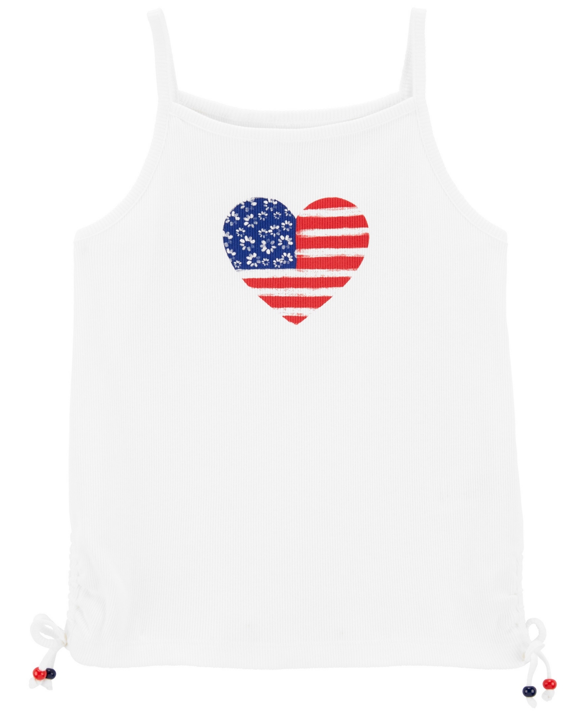 Shop Carter's Big Girls 4th Of July Heart Tank In White