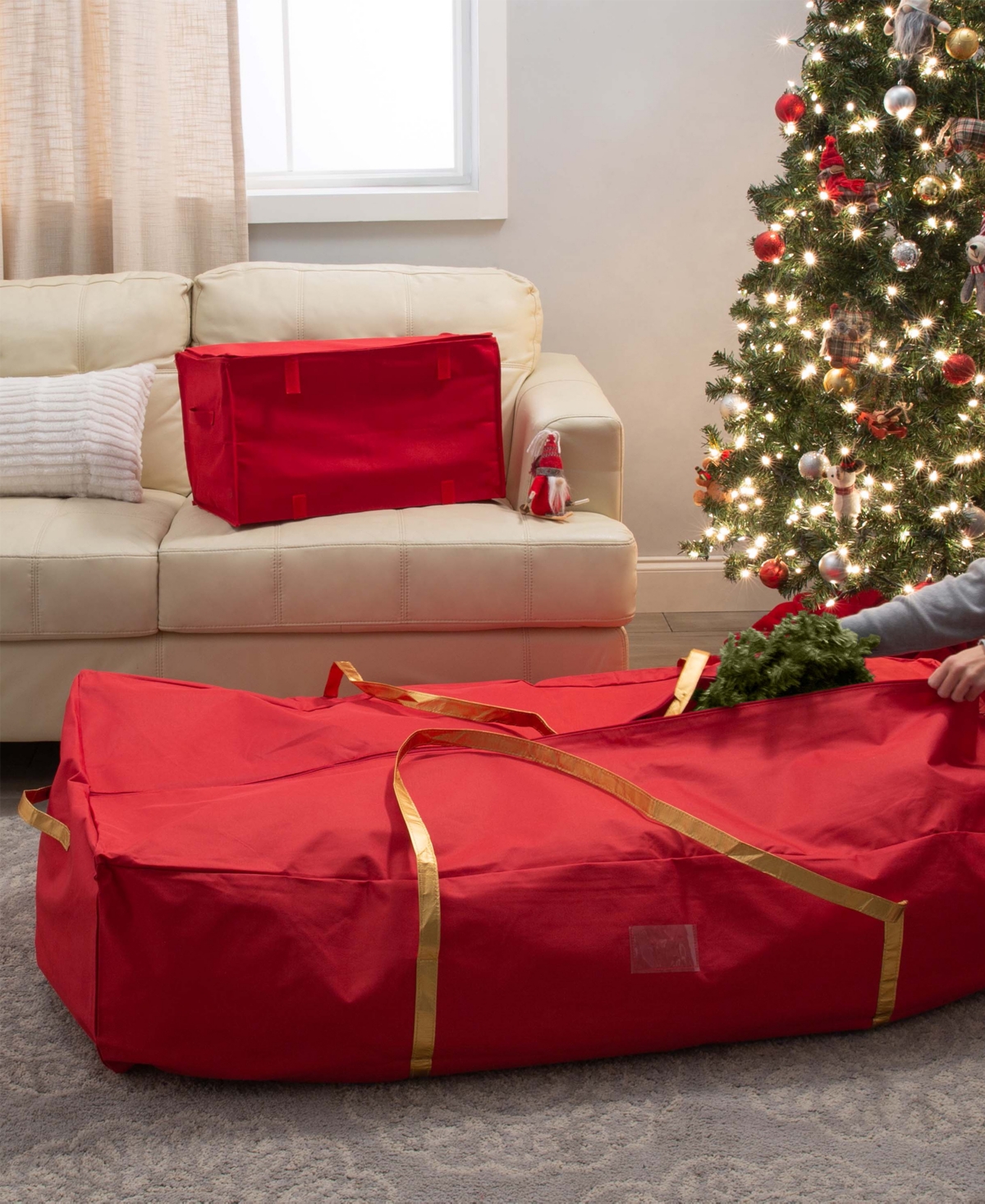 Shop Simplify Tree Storage Bag Up To 9.5 Feet In Red