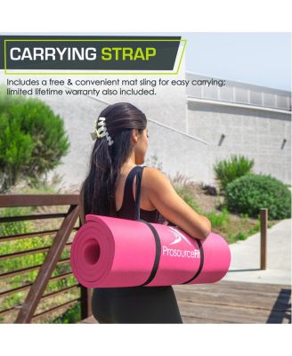 Extra Thick Yoga and Pilates Mat with Sling, 1/2 Inch