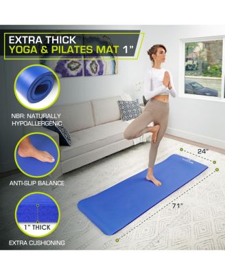 Extra Thick Yoga and Pilates Mat with Sling, 1"