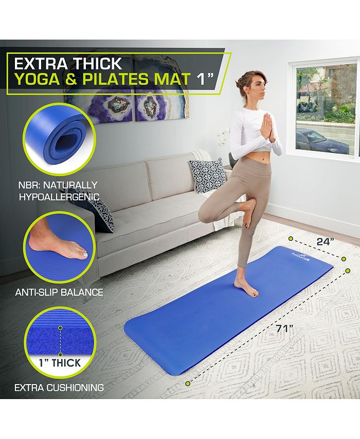 ProsourceFit Extra Thick Yoga and Pilates Mat with Sling, 1" Macy's