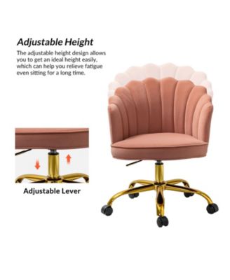 Woman Modern Cute Shell Back Upholstered Desk Chair for Vanity, Living Room