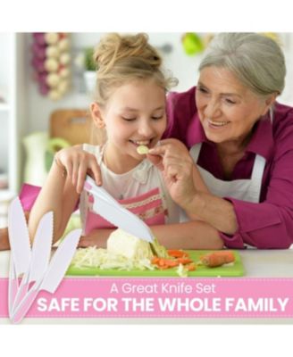 3-Piece Kids Knife Set for Real Cooking & Baking with Serrated Edges