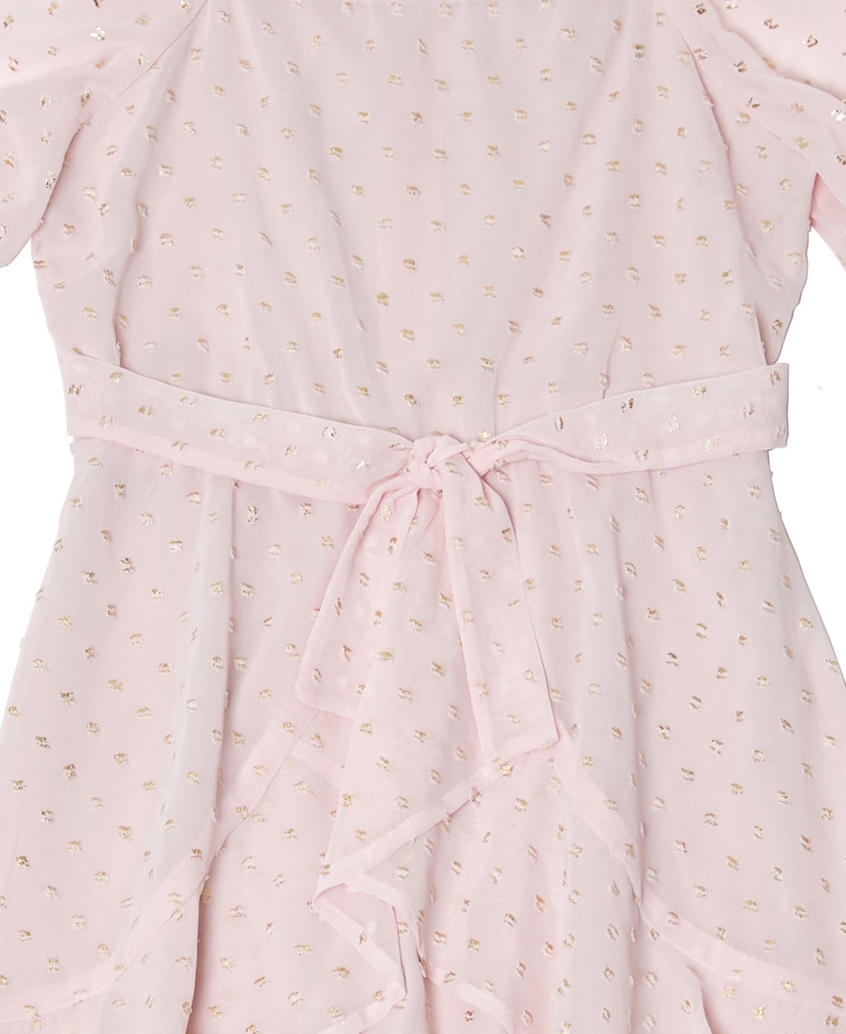 Shop Trixxi Big Girls Short Sleeve Clip Dot Ruffle Dress In Pink