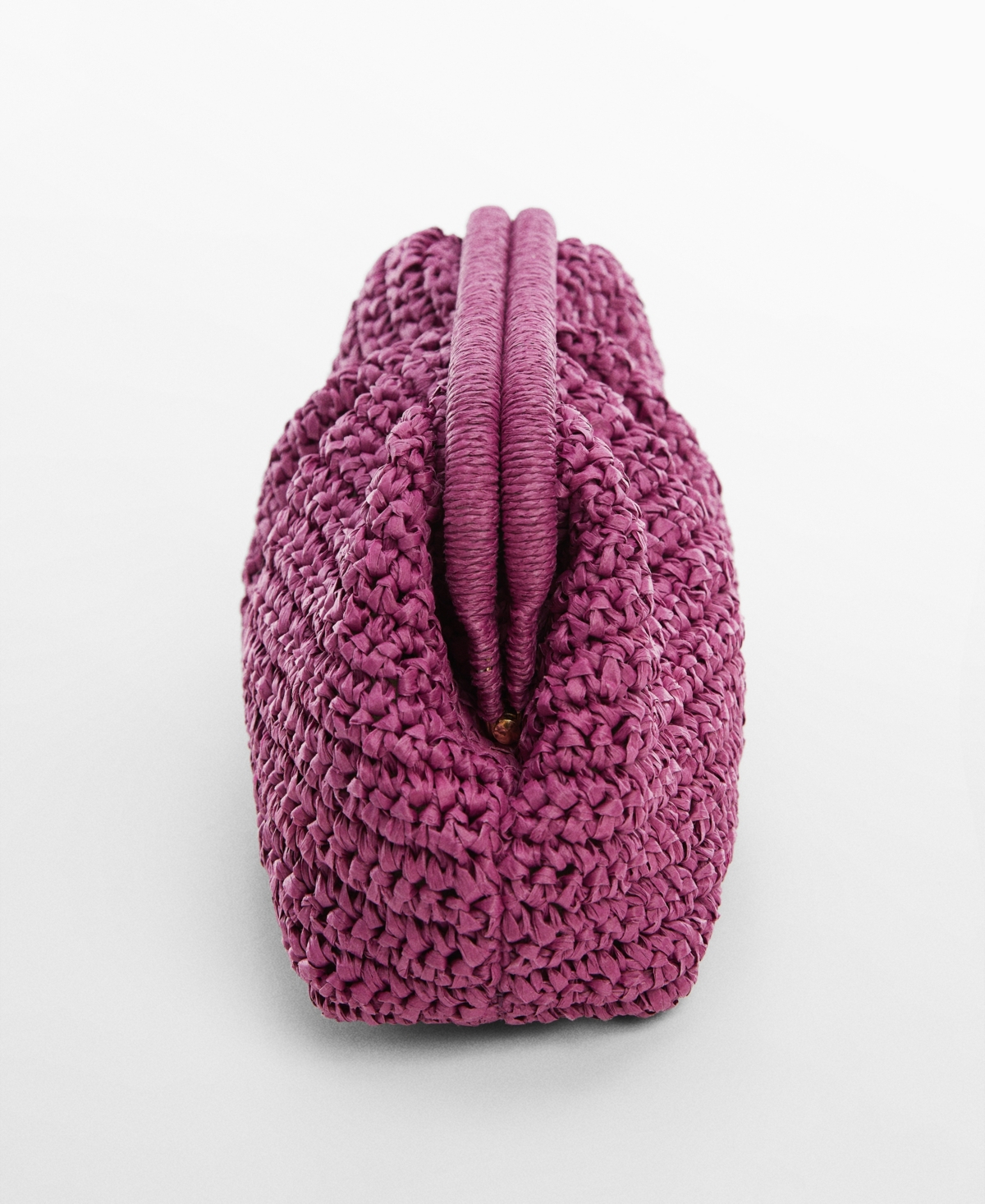 Shop Mango Women's Natural Fiber Clutch Bag In Pink