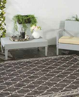 Courtyard CY8871 Black and Beige 5'3" x 7'7" Outdoor Area Rug
