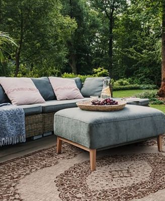 Courtyard CY8751 Light Beige and Light Brown 8' x 11' Sisal Weave Outdoor Area Rug