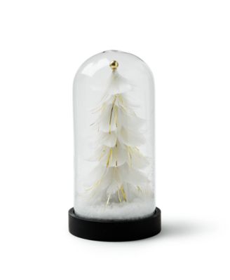 Holiday Lane Shine Bright White Feather Tree Cloche, Created for Macy's ...