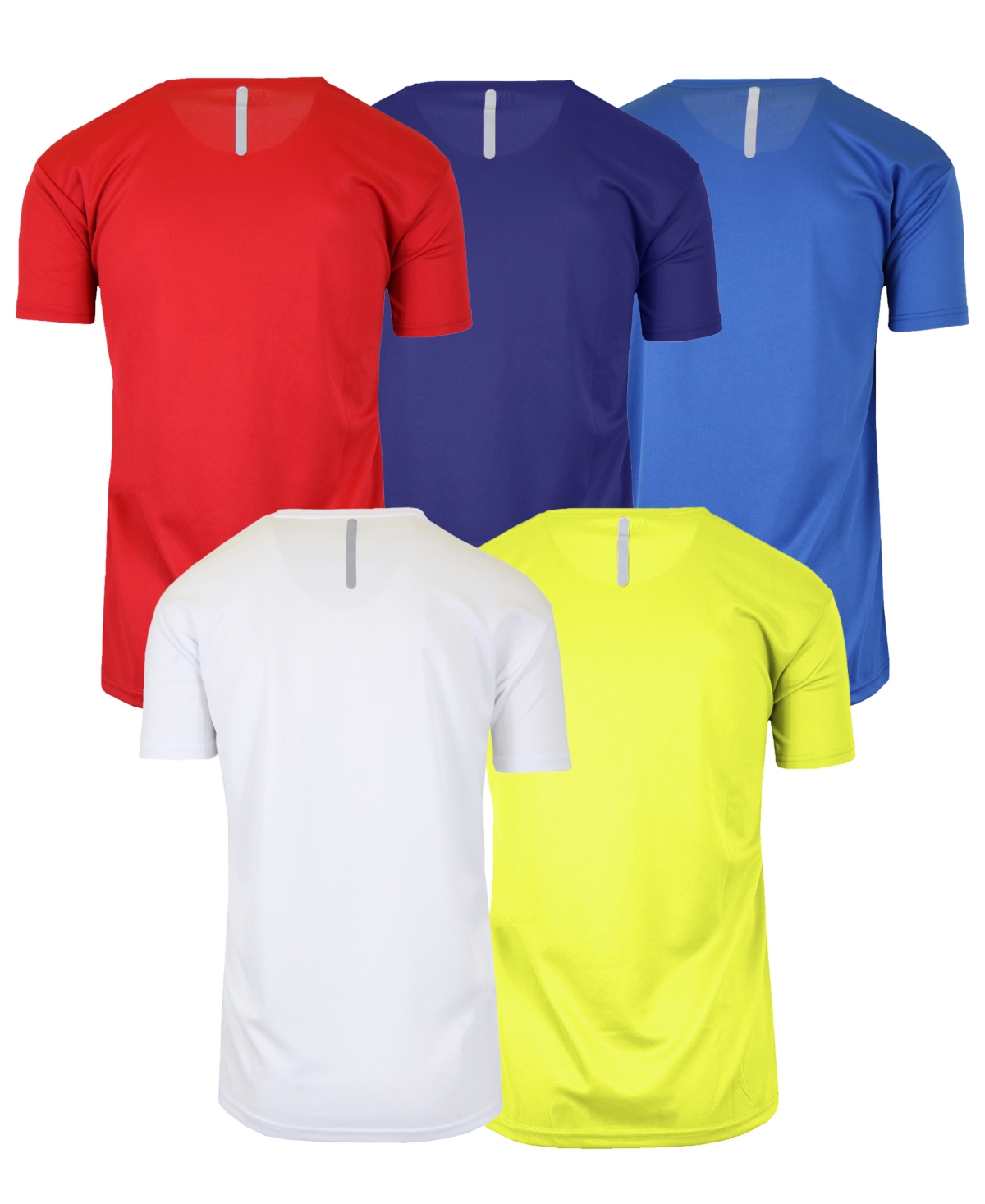 Shop Galaxy By Harvic Men's Short Sleeve Moisture-wicking Quick Dry Performance Crew Neck Tee -5 Pack In Navy Multi