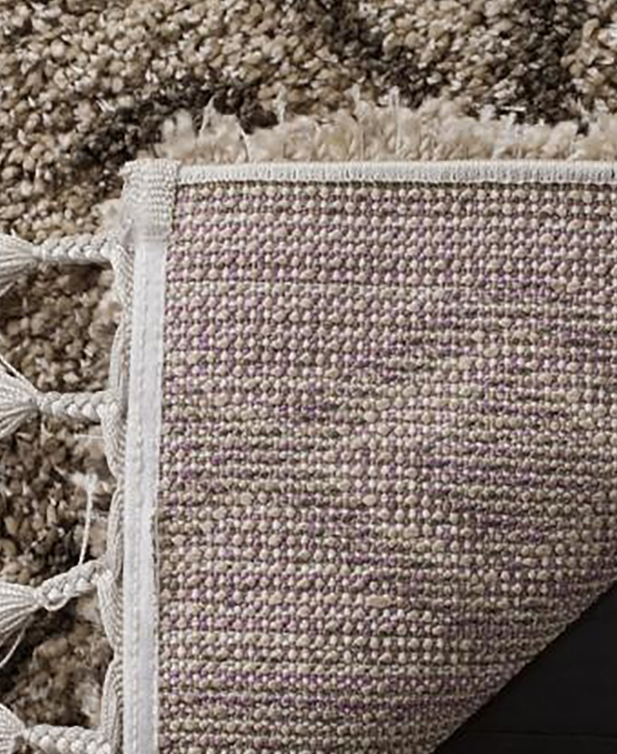 Safavieh Moroccan Fringe Shag MFG248 Mushroom and Gray X Area Rug