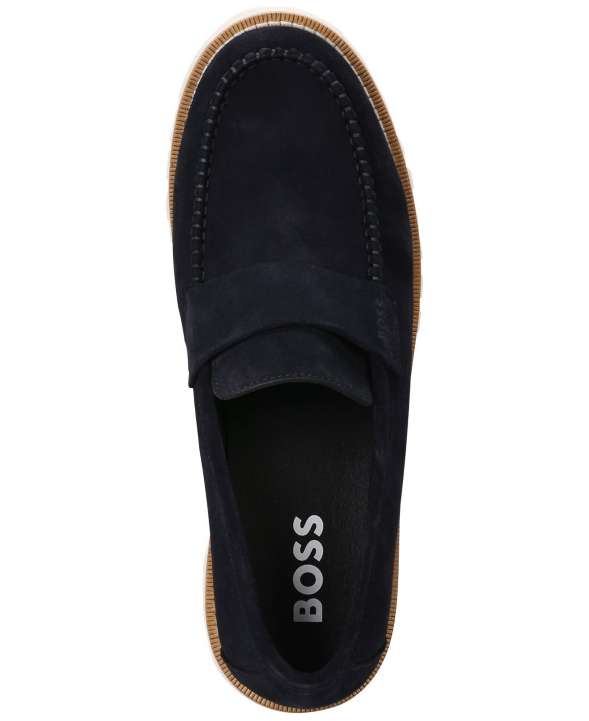 Shop Hugo Boss By  Tirian Slip-on Lug-sole Loafers In Dark Blue