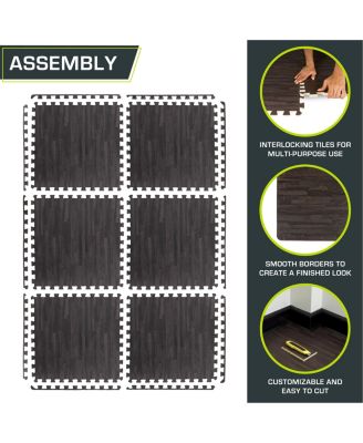 Wood Grain Puzzle Mat 1/2-in, 24 Sq Ft - 6 Tiles