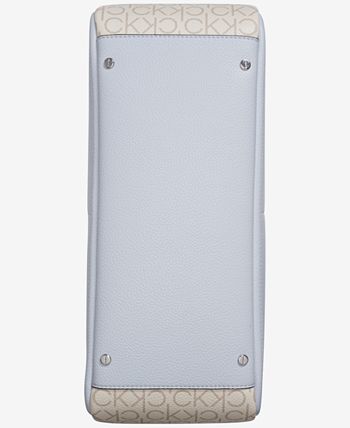 Calvin Klein Zoe Large Colorblock Monogram Tote - Macy's