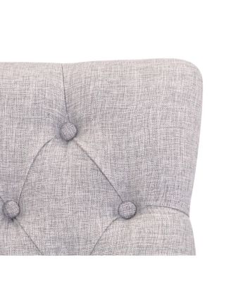 24" Linen Tufted Buttons Upholstered Wingback Counter Stool (Set of 2)