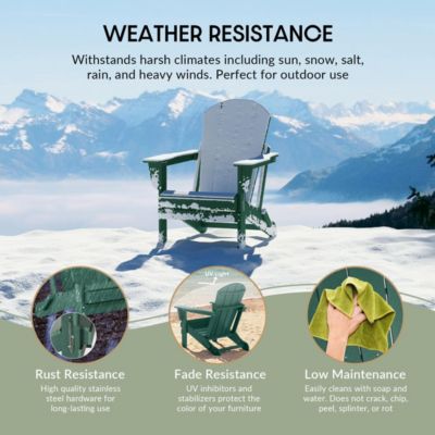 3 Piece Set Outdoor Folding Adirondack Chairs with Side Table