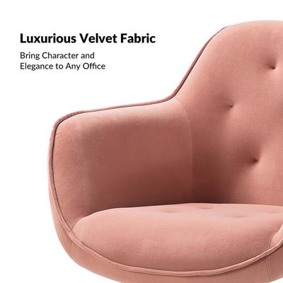 Modern Cute Tufted Office Chair with Gold Base for Living Room, Bedroom