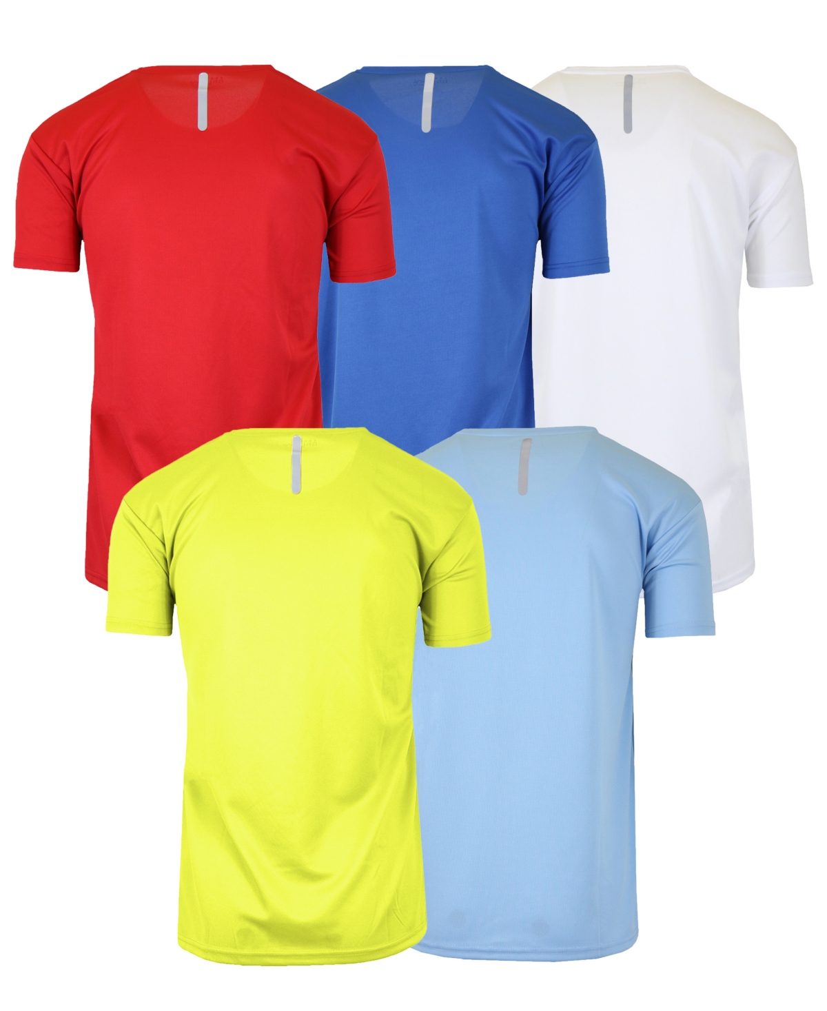 Shop Galaxy By Harvic Men's Short Sleeve Moisture-wicking Quick Dry Performance Crew Neck Tee -5 Pack In Blue Multi