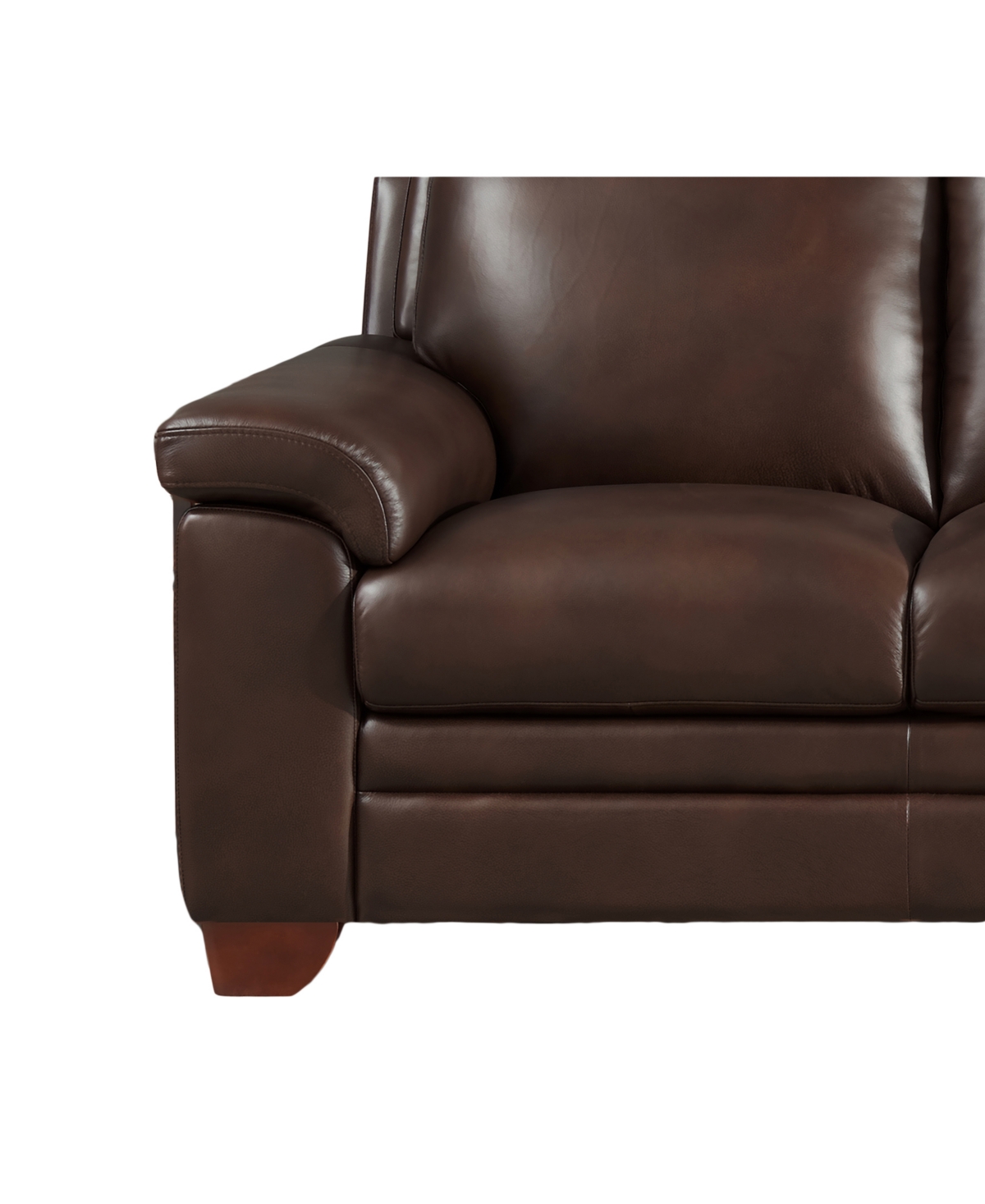 Hydeline Magnum 62" Top Grain Leather Loveseat In Chestnut Brown