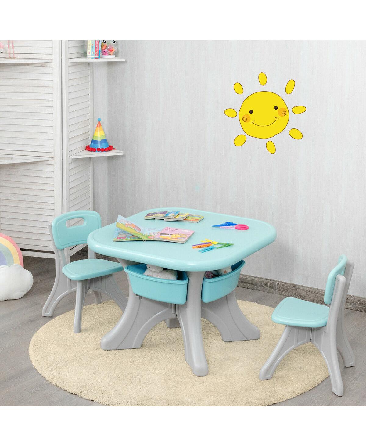 Slickblue Children Kids Activity Table & Chair Set Play Furniture W/Storage