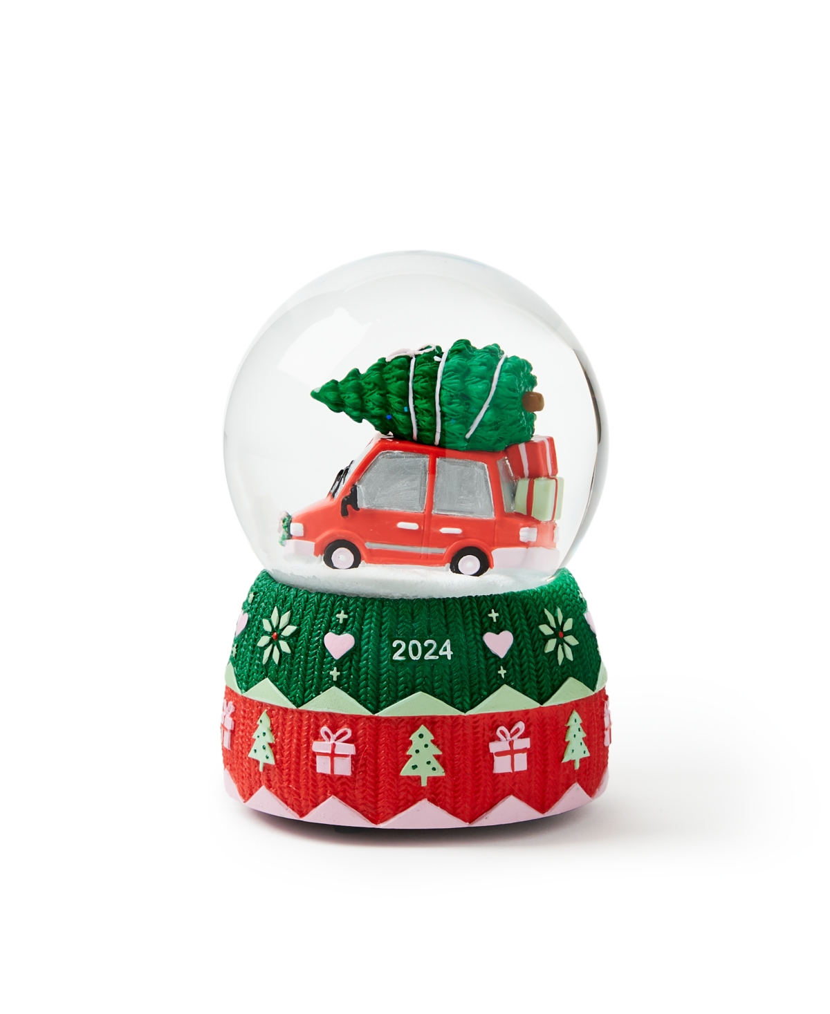 Holiday Lane Christmas Cheer White Green And Red Festive Water Globe, Created for Macy's