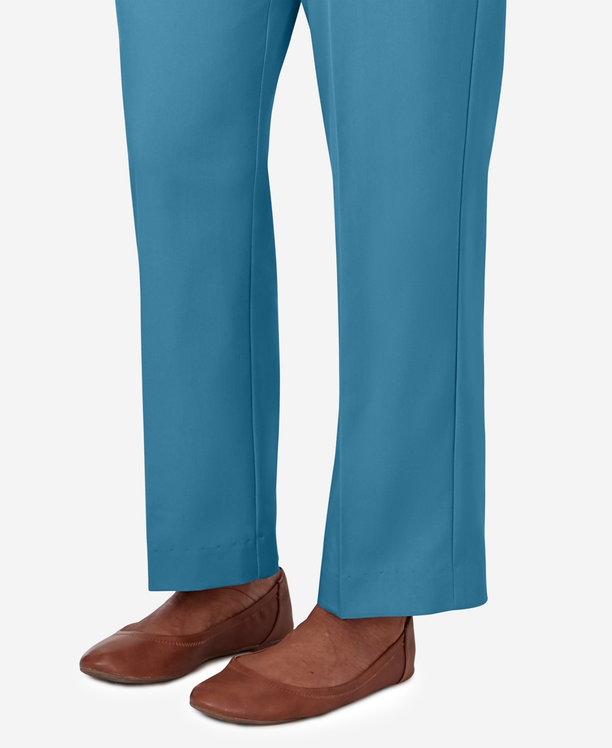 Alfred Dunner Petite Sedona Sky Sedona Pull On Balanced Straight Leg Pant, Petite & Petite Short In Mallard