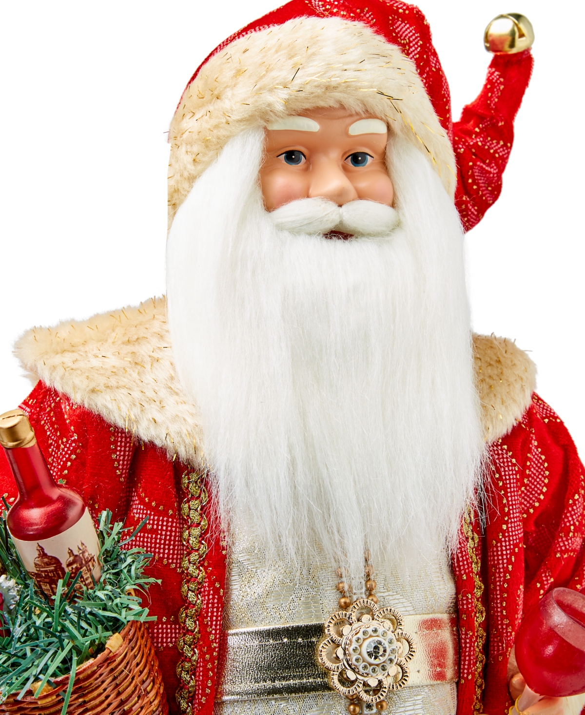 Holiday Lane Wine Red & White Caucasian Santa