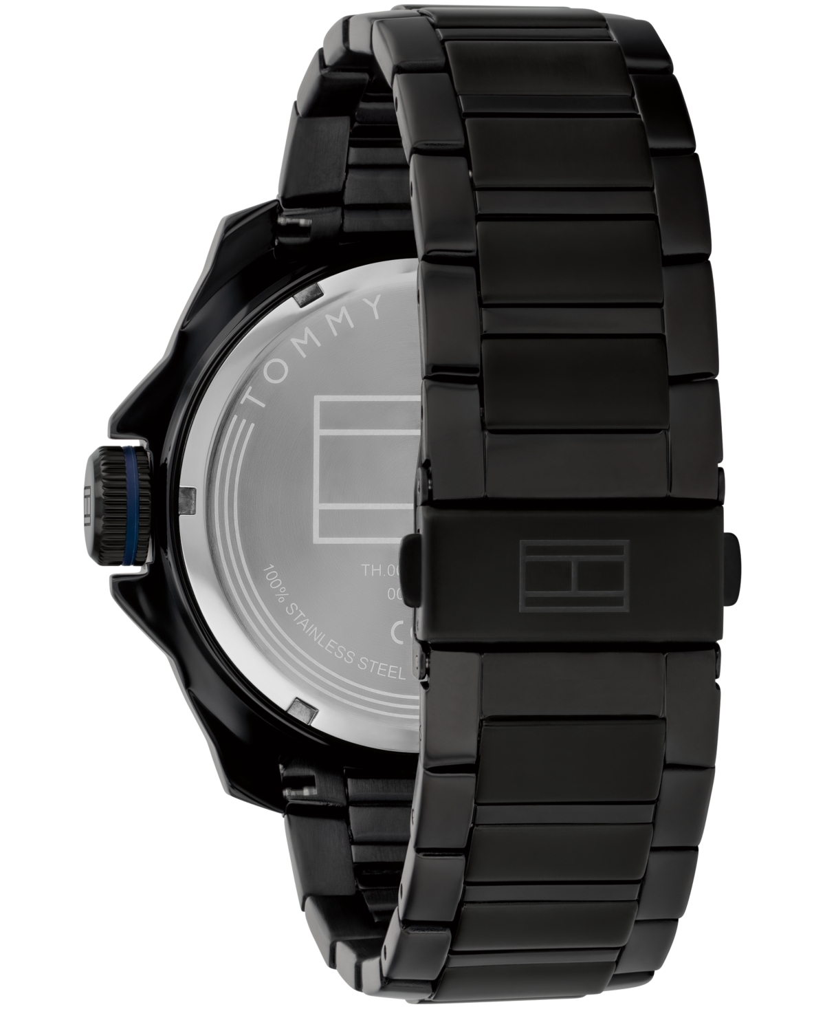 Shop Tommy Hilfiger Men's Quartz Black Stainless Steel Watch 46mm In Blue