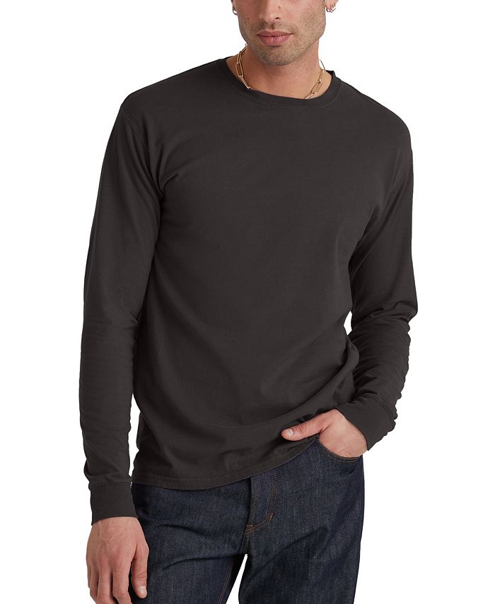 Hanes Unisex Garment Dyed Long Sleeve Cotton T-Shirt - Macy's