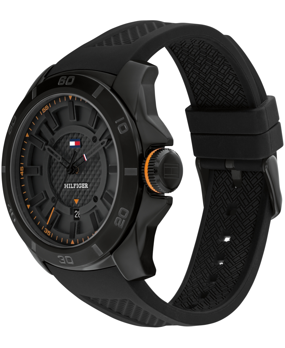 Shop Tommy Hilfiger Men's Quartz Black Silicone Watch 46mm