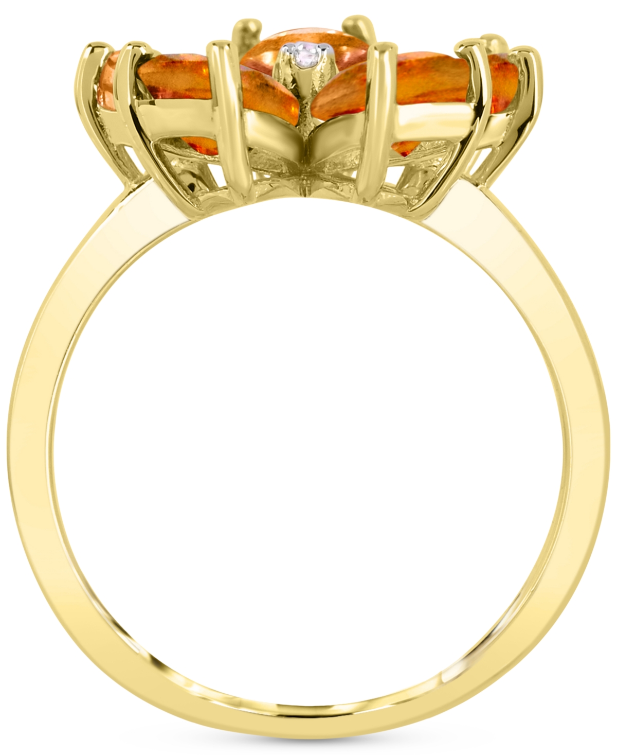 (3-1/4 ct. t.w.) & Diamond Accent Flower Ring in 14k Gold-Plated Sterling Silver - Citrine