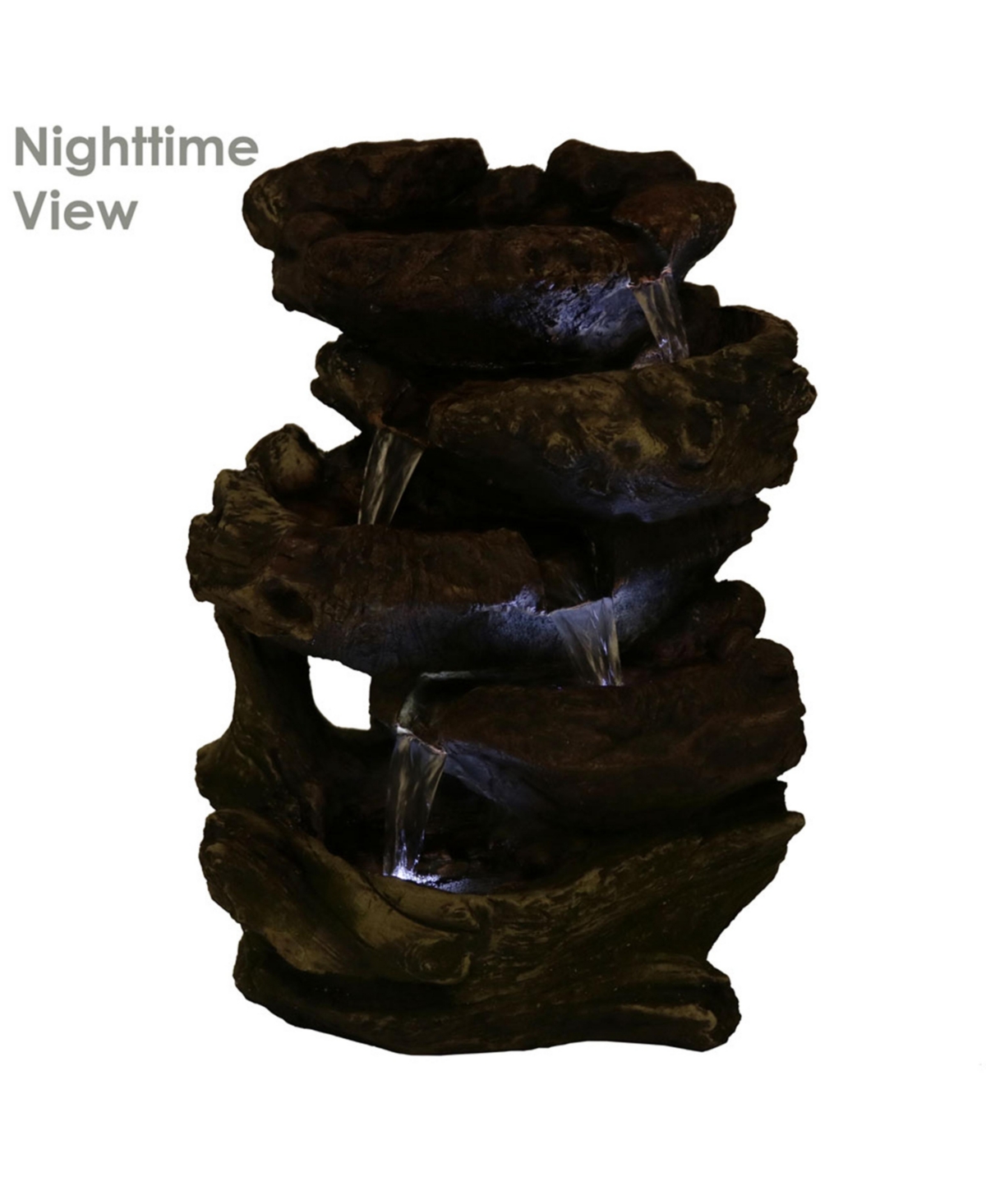 Sunnydaze Decor Rock Falls 5-Step Indoor Water Fountain with Led Lights -