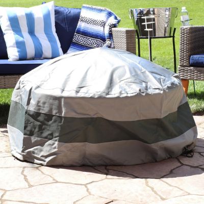 Outdoor Heavy-Duty Weather-Resistant 300D Polyester Round Fire Pit Cover