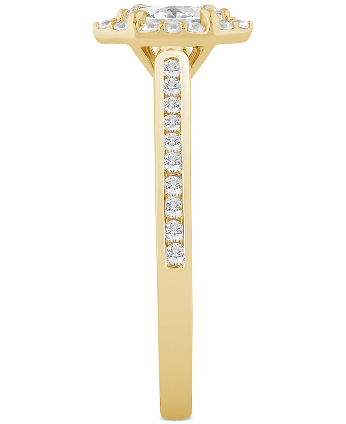 Shop Macy's Diamond Marquise Halo Engagement Ring (1/2 Ct. T.w.) In 14k Gold In Yellow Gold