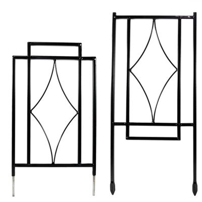 Contemporary Metal Wire Garden Trellis for Climbing Plants and Flowers - 30" H - Black - 2-Pack