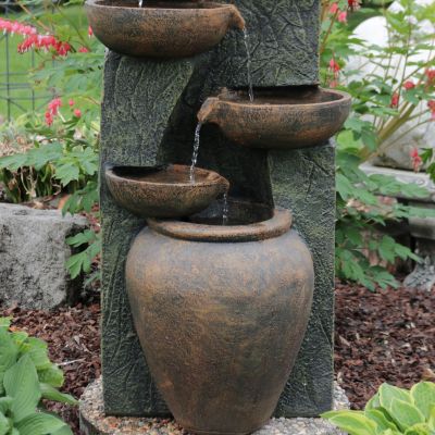 39-Inch Cascading Earthenware Pottery Stream Outdoor Water Fountain