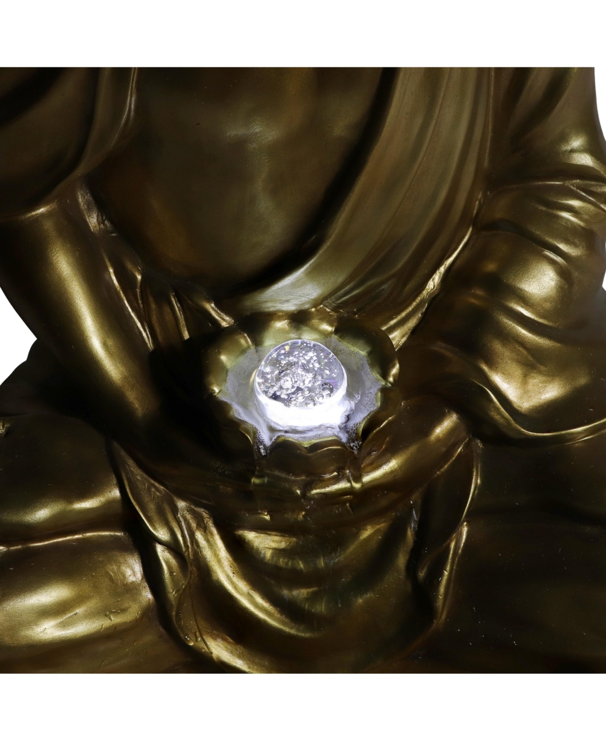 Sunnydaze Decor Relaxed Buddha Outdoor Water Fountain with Led Lights -